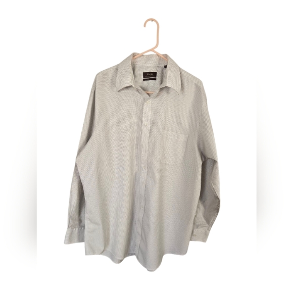 Tasso Elba Other - Tasso Elba Button Up Shirt Men's XL White Striped 100% Egyptian Cotton Non Iron